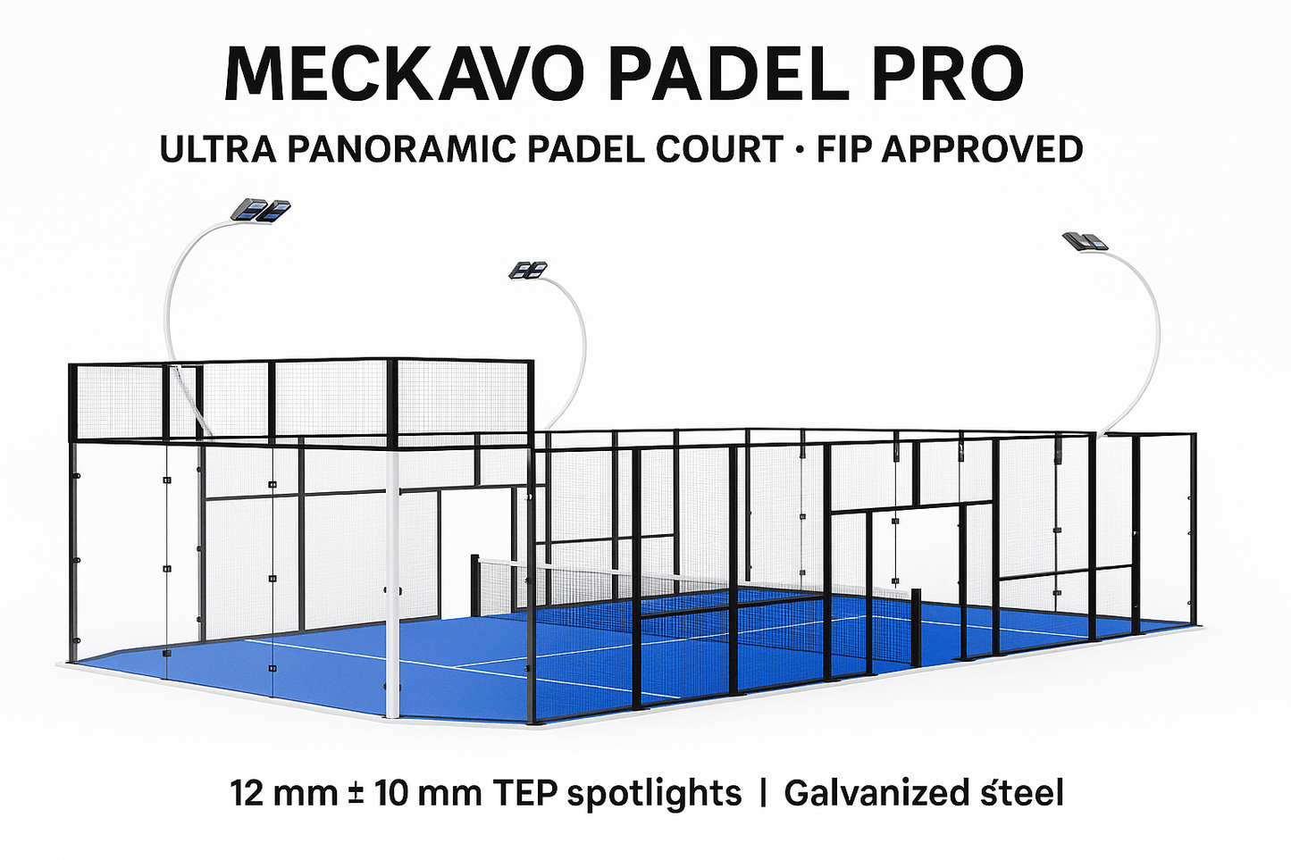 Meckavo Padel Pro – Ultra Panoramic Padel Court (FIP Approved)