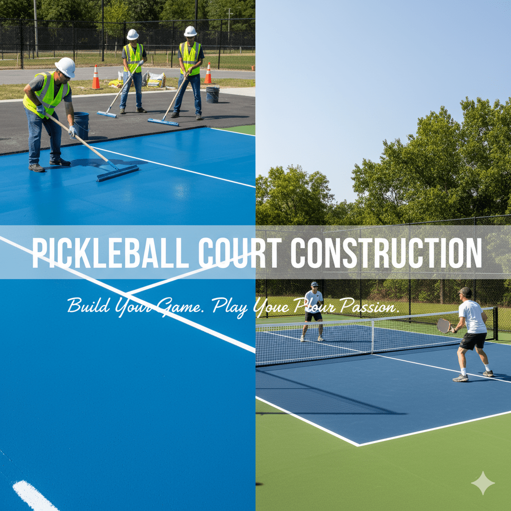 Pickle Ball Court Construction By Meckavo Sports - 8 Layer Acrylic System