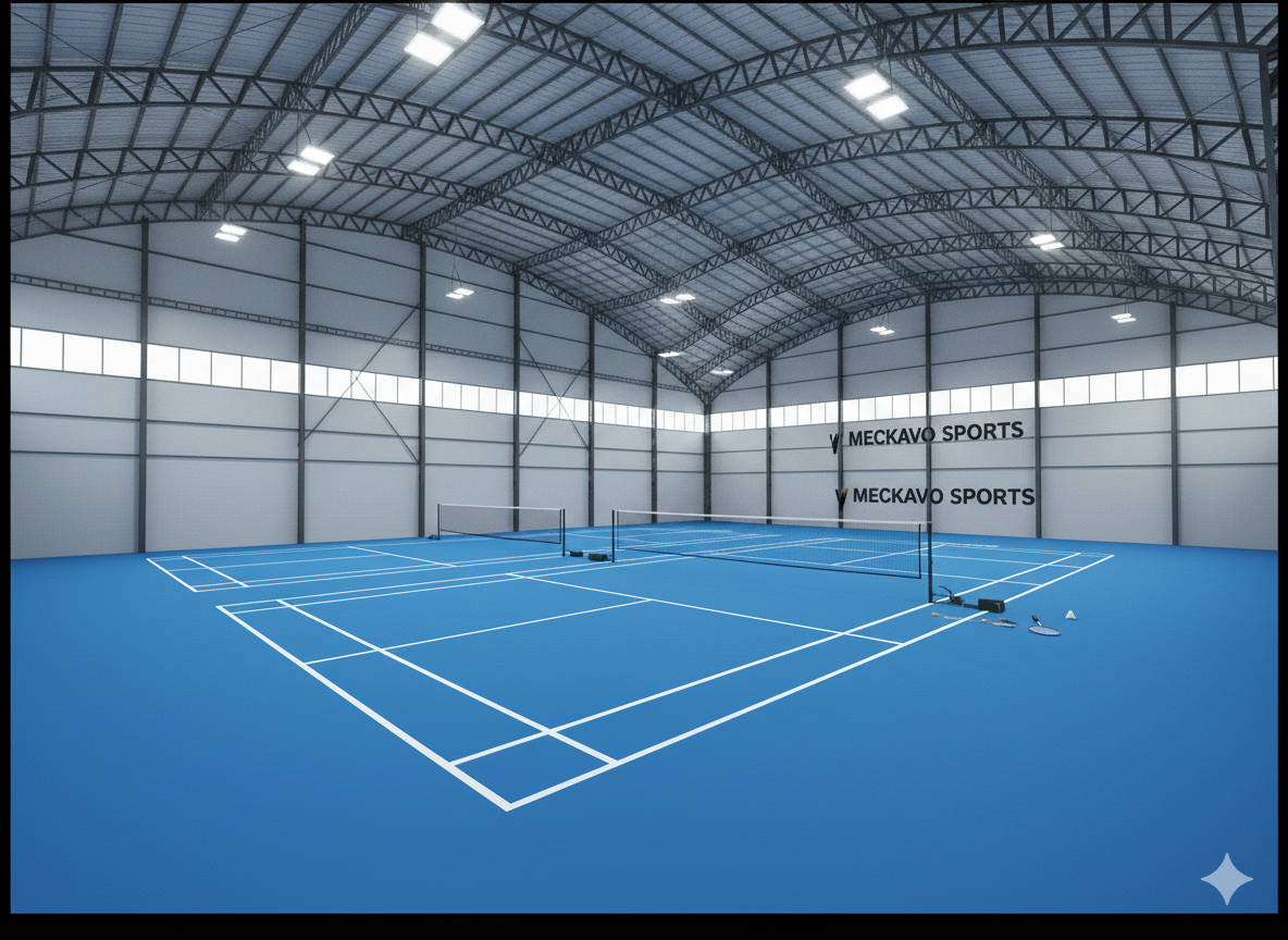 Indore Badminton Court construction By Meckavo Sports