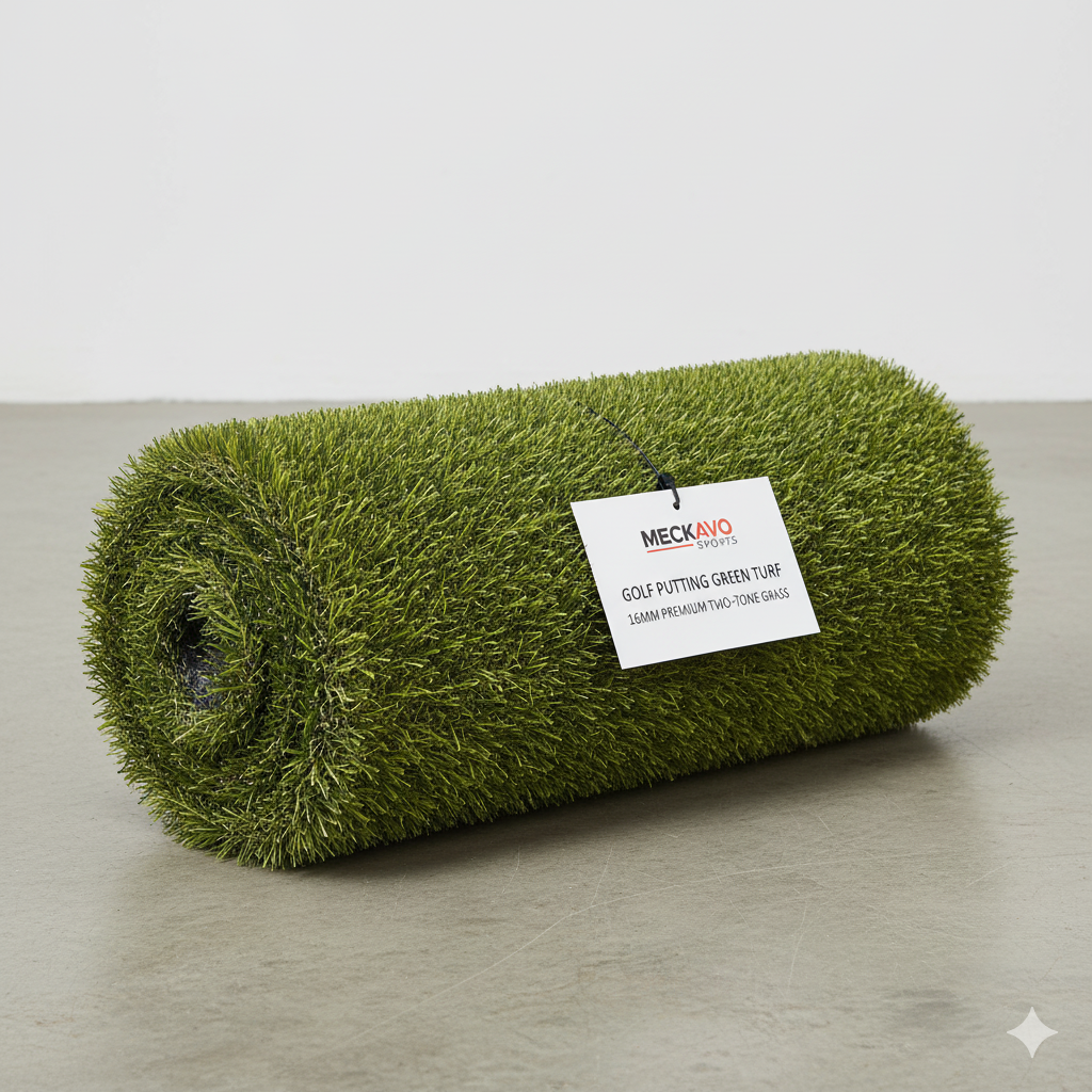 16mm Golf Putting Green artificial turf by Meckavo Sports – realistic two-tone texture for professional golf setups