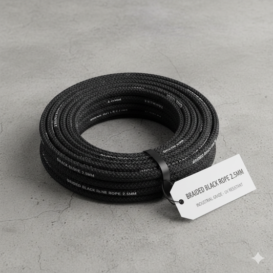 Black Rope 2.5mm Brided