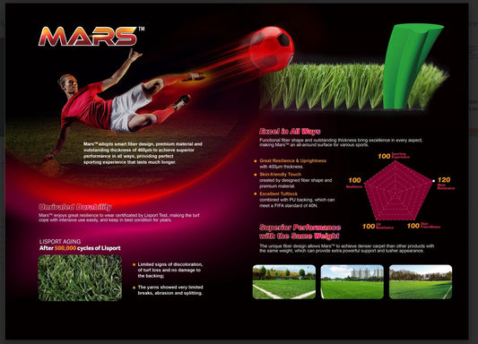 MARS -A LEGENDORY INNOVATION IN FOOTBALL GRASS- 15 YEARS WARRANTY