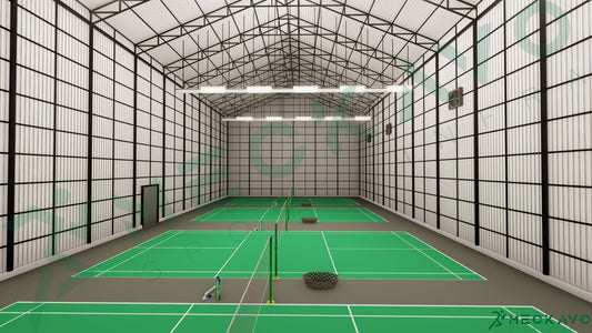 INDOOR BADMINTON - CIVIL WORK (INDUSTRIAL,SUB BASE,LIGHTS)